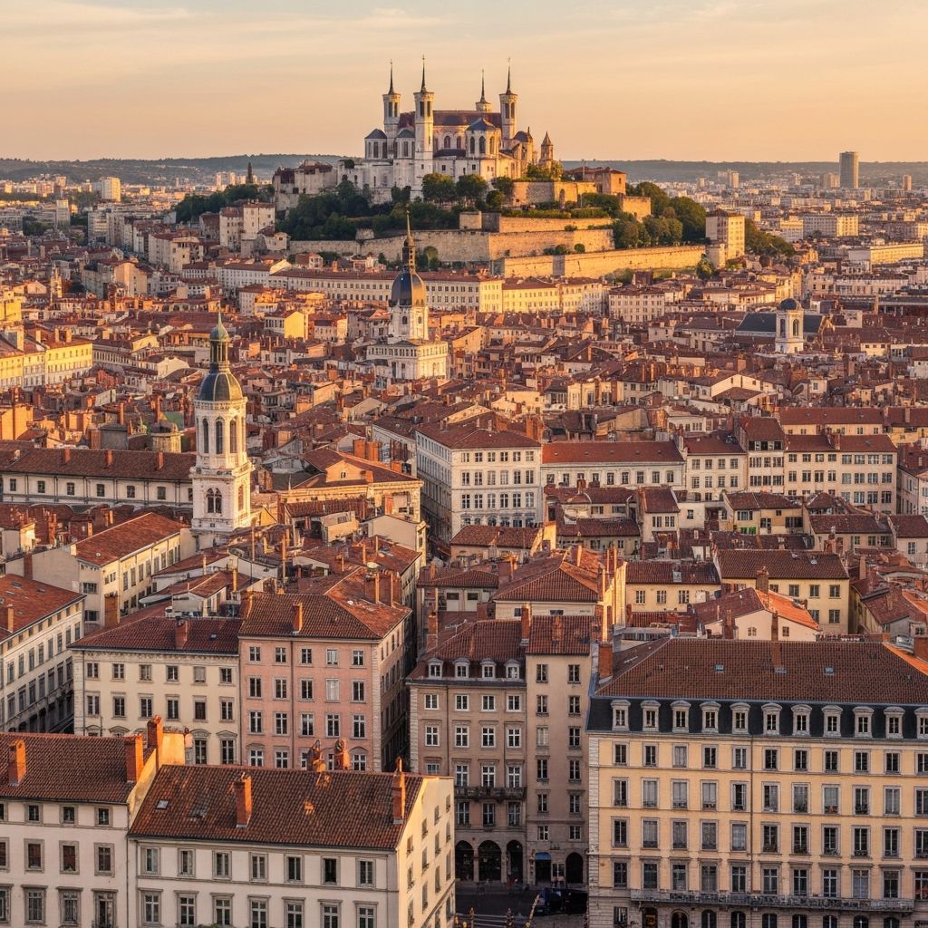 Historic Lyon cityscape